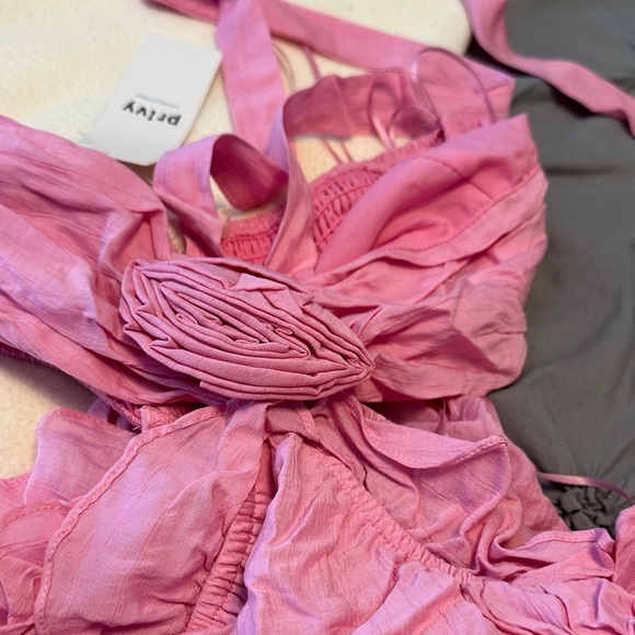 Pink Ruffled Maxi Dress - Picture 3 of 6